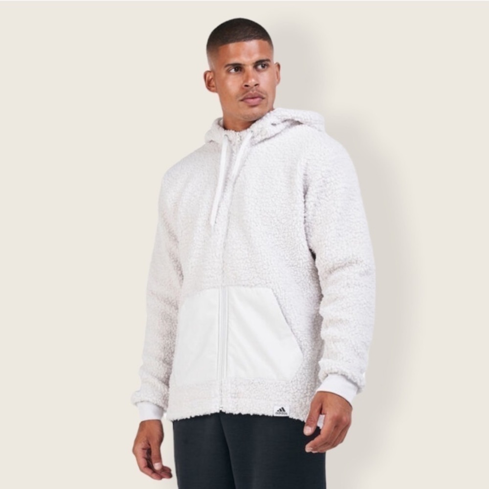 Adidas Orbit Grey Sherpa Zip Up Jacket